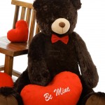 Huge Dark Brown 5 Feet Bigfoot Teddy Bear with Red Be Mine Heart